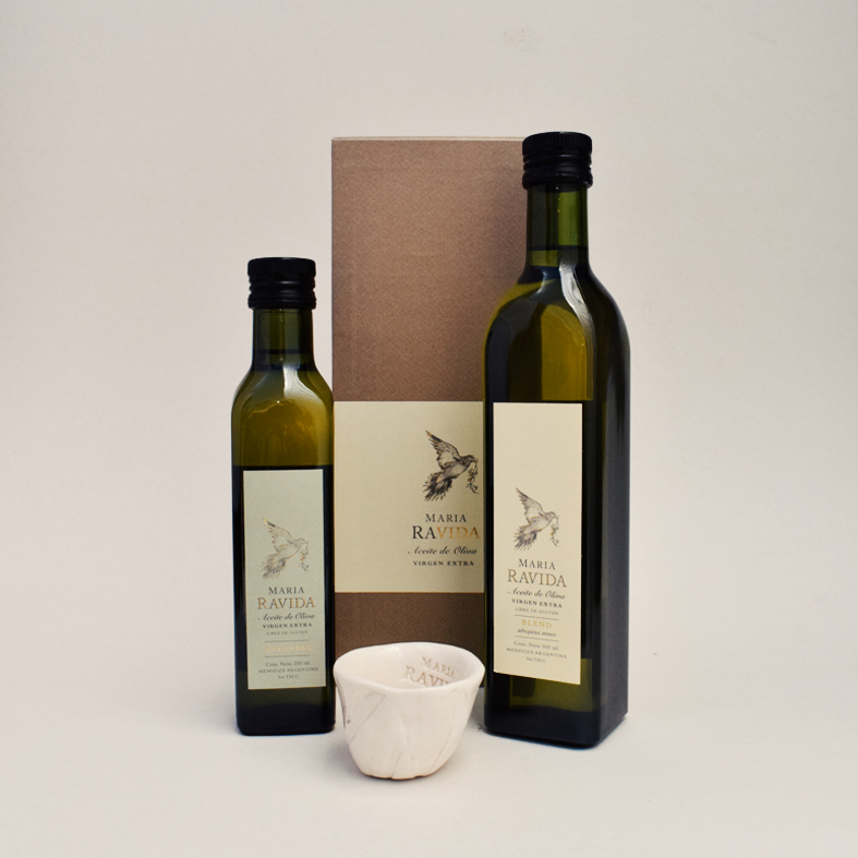 MARIA RAVIDA - Estuche AOVE 1 bot x500 + 1 bot x250 + cuenco.