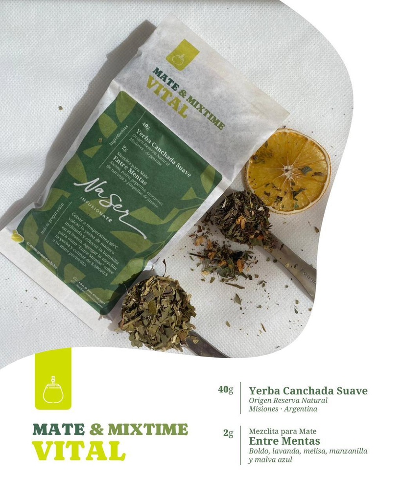 NASER - Kit Mate Mix: Yerba + Topping Vital - Pack x20u.