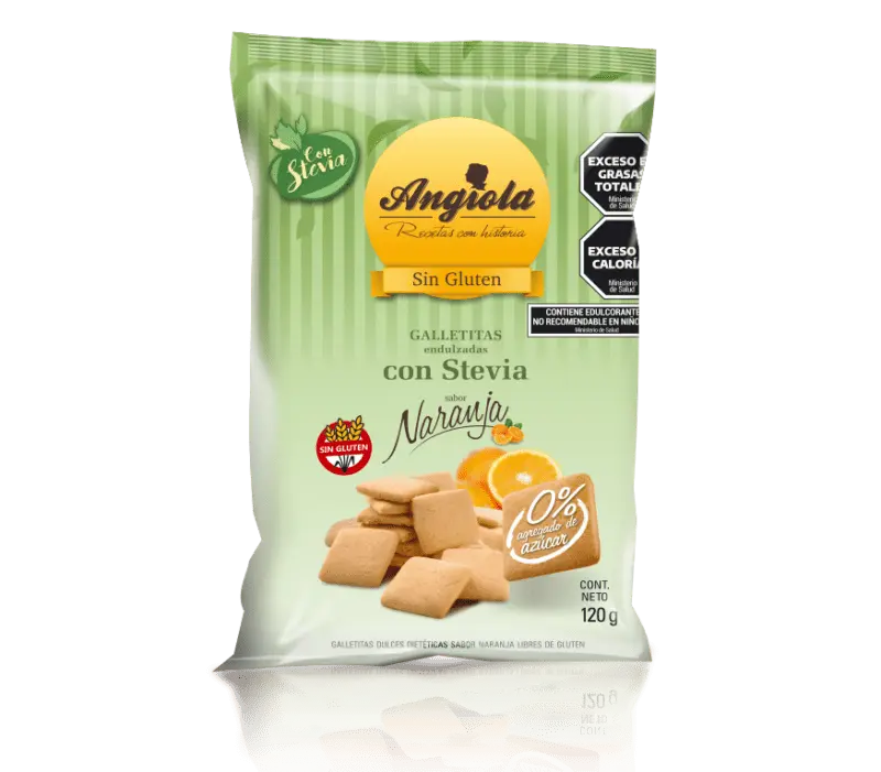 ANGIOLA - Galletas sabor Naranja (Sin Tacc) - s/Azúcar x 12 un.