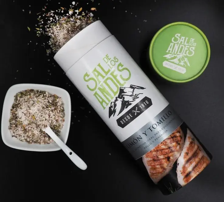 SAL DE LOS ANDES - Sal Gourmet Limón y Tomillo de 500 gs pack x 6 un.