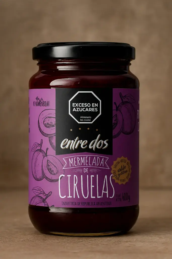 ENTRE DOS - Mermelada de Ciruelas 400cc - Pack x 12u.