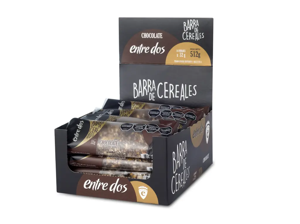 ENTRE DOS - Barra de Cereal Chocolate 12 cj x 16 un