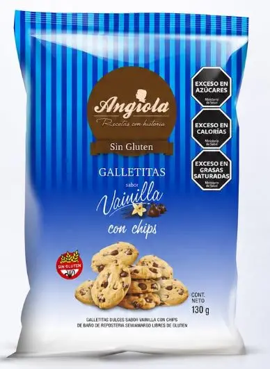 ANGIOLA - Galletitas c/Chips de Chocolate (Sin Tacc) x 12 un.