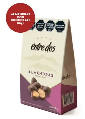 Entre Dos - Almendras con Choc. estuche x 80 gr - Caja x 24 un