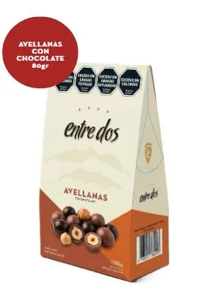 Entre Dos - Avellana con Choc. estuche x 80 gr - Caja x 24 un