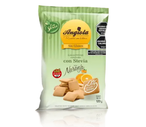 ANGIOLA - Galletas sabor Naranja (Sin Tacc) - s/Azúcar x 12 un.