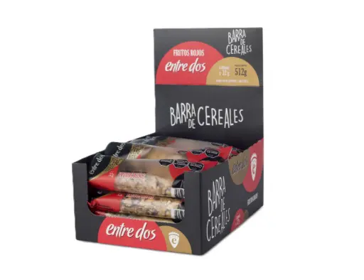 ENTRE DOS - Barra de Cereal Frutos Rojos 12 cj x 16 un