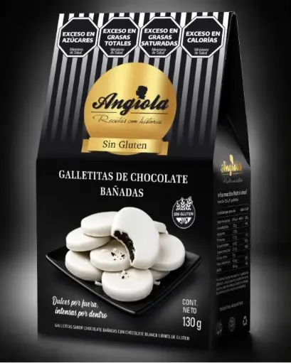ANGIOLA - Galletas Bañadas Choc. Blanco (Sin Tacc) x 12 un.